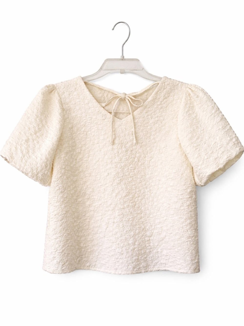 Anthropology blouse top cream ivory textured pearls size S - Picture 4 of 11